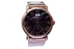 Copy Cartier Louis Rose Gold Black Roman Numeral Watch